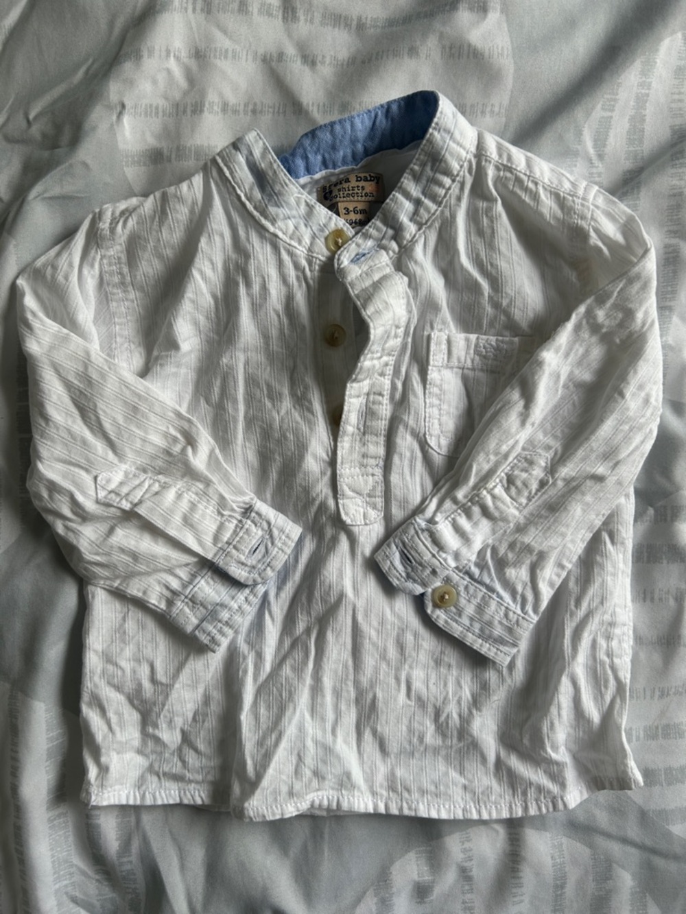 Baby Button-Front White Cotton Shirt - 3-6M